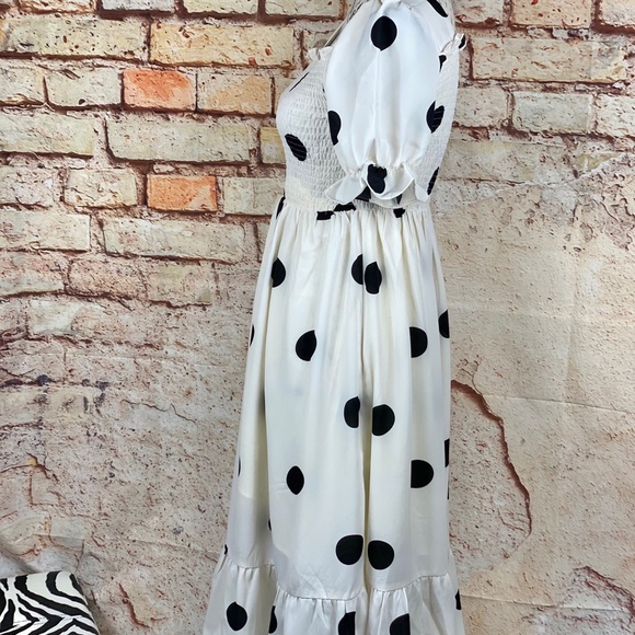 ❌Boutique NWT White Rockabilly 50s Polka Dot Dress - Picture 10 of 11
